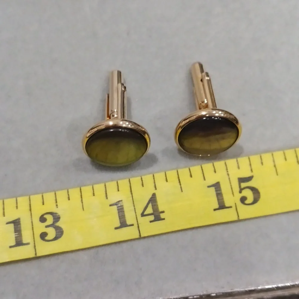 Elegant Gold and Gray Men's Cufflinks